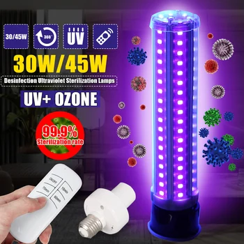 

30W 45W UVC LED Bulb E27 UV LED Lamp Desinfection Light Corn Bulb 110V/220V Ultraviolet Light Bactericidal Sterilization Lamp