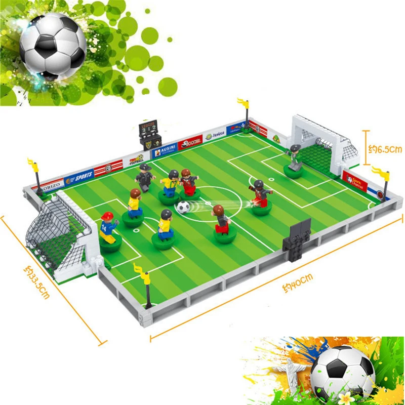 Бренд совместимый город Футбол поле модель здания комплект Дети Образовательные Кирпич Блоки футбол гегемонии Цифры игрушки