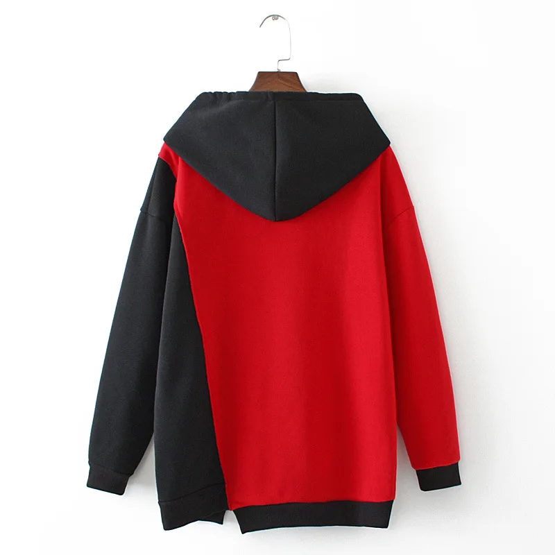 Autumn and winter plus size women's hoodie 4XL5XL 6XL 7XL 8XL bust 134CM long sleeve casual pocket hit color hoodie Autumn and winter plus size women's hoodie 4XL5XL 6XL 7XL 8XL bust 134CM long sleeve casual pocket hit color hoodie