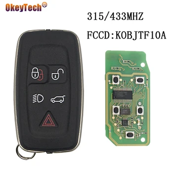 

OkeyTech 5 Buttons 315/433MHZ For Land-rover LR4 Discovery Sport Freelander Evoque Complete Remote Control Car Key FCC:KOBJTF10A