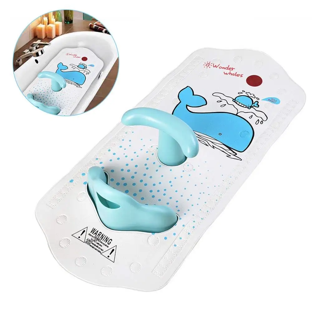 

Newborn Bath Mat With Baby Shower Seat Bathtub Cushion Back Support Non-slip Safety Comfortable Chair Baby Security Bath Seat