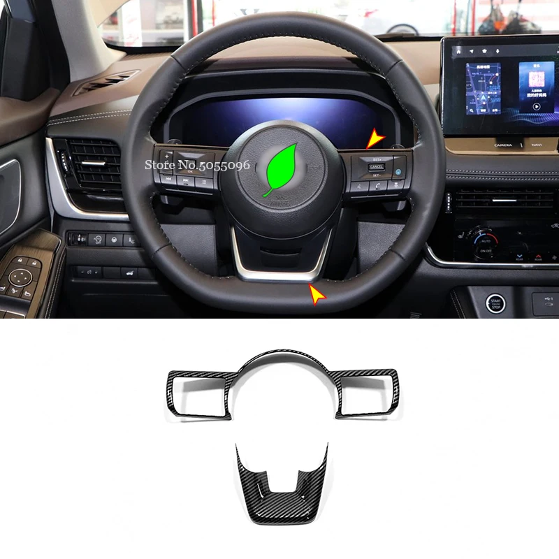 

For Nissan Rogue X-Trail T33 2021 2022 Interior Accessories ABS Carbon fiber Car Steering Wheel Switch Button Cover Trim Styling