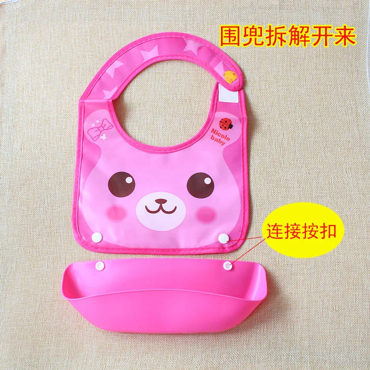 New Style BABY'S Silicone Bib Children-in-Stereo-Dismantling Baby Feeding Bib Mom And Baby Agent to Join