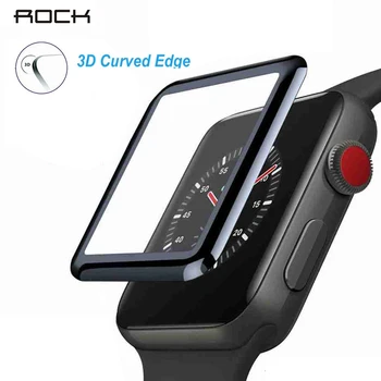 

ROCK For iwatch 4 5 40mm 44mm Tempered Glass 3D Curved Edge Protective Glass For Apple Watch 1 2 3 38mm 42mm Screen Protector