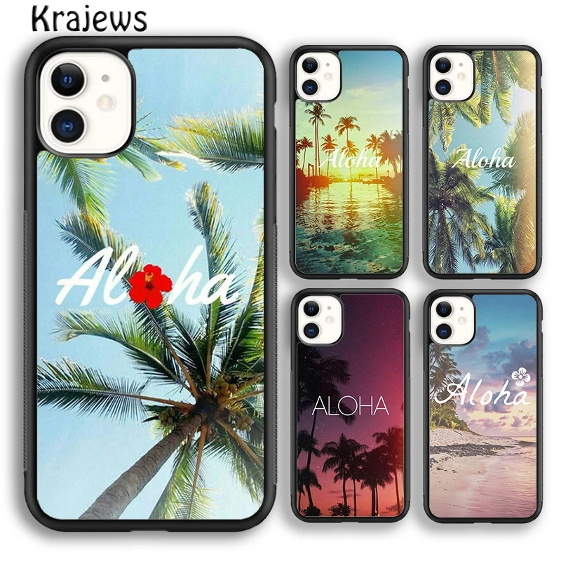 Чехол для телефона krajew Aloha с Гавайскими пляжными ладонями iPhone 5s 6s 7 8 plus X XR XS 11 12 13 pro