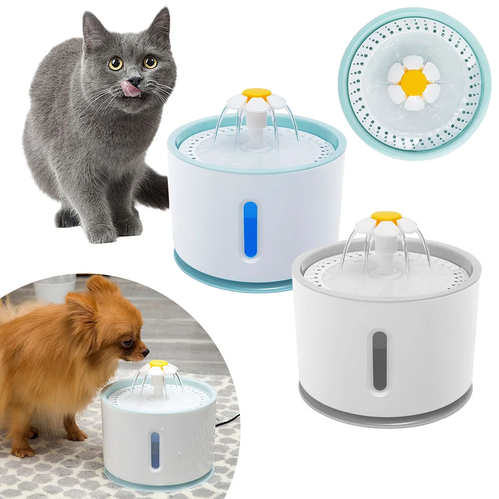 СВЕТОДИОДНЫЙ Электрический фильтр Mute подачи воды для кота собаки домашнего животного кота питьевой разливной автомат автоматический электрический питомец фонтан 2.4L