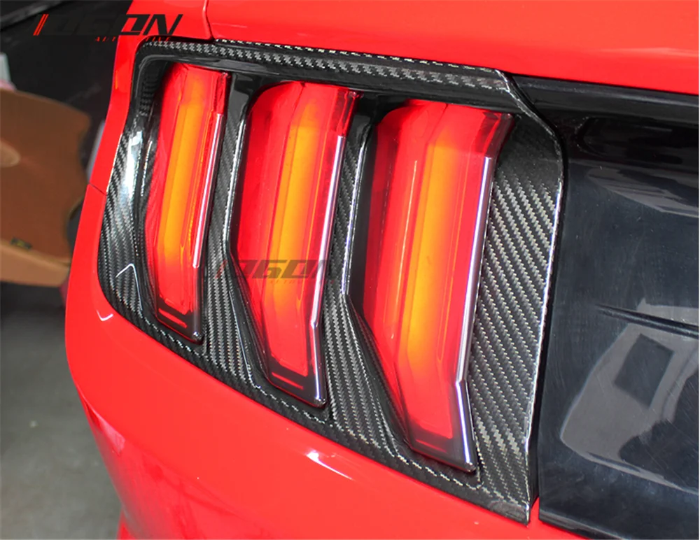 For Ford Mustang 2015-2020 Ecoboost Gt350 Gt Coupe Carbon Fiber Car Accessories Rear Taillight Decoration Tail Light Lamp Car Stickers - AliExpress