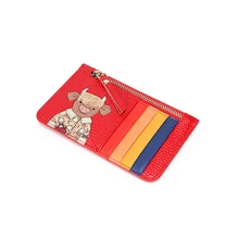 

2021 New Cowhide Card Bag Ladies Coin Purse Fashion Small Wallet Leather Ladies Short Color Contrast Document Bag