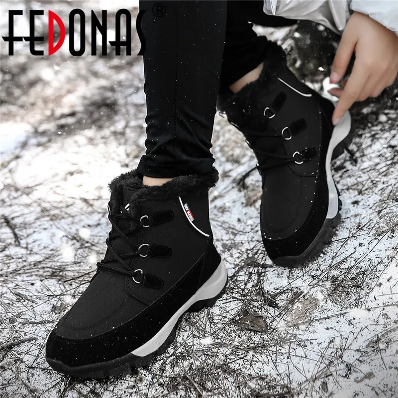 Flats Platform FEDONAS Short-Boots Basic-Shoes Winter Women Ladies Brand Newest Ankle