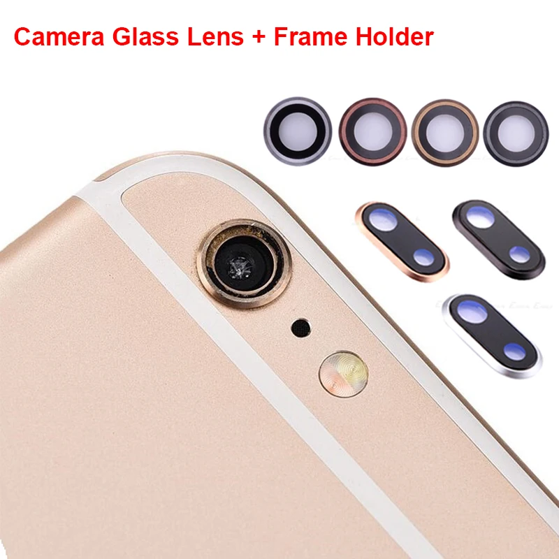 Задняя камера стеклянная крышка объектива Рамка держатель для iPhone 7 8 Plus 7p 8 p Основная камера стеклянный объектив+ рамка запасные части