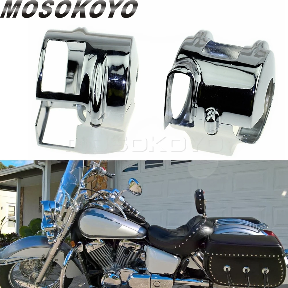 1 Paio Di Custodie Per Interruttori Di Controllo Del Manubrio In Alluminio Per Moto Honda Shadow Vt 750 Spirit Ace Aero Vt 600 Vlx Vtx Vt 1300
