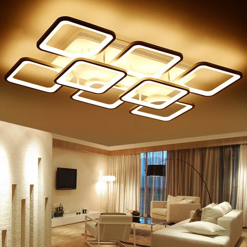 Living Room Simple Modern LED Ceiling Lamp Square Creative