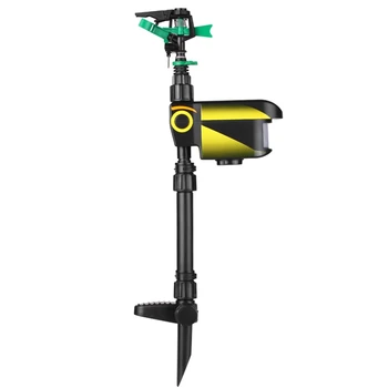 

NEW-Garden Sprinkler Solar Powered Animal Repeller Scarecrow Deterrent Automatic Rotating Water Sprinkler Irrigation System