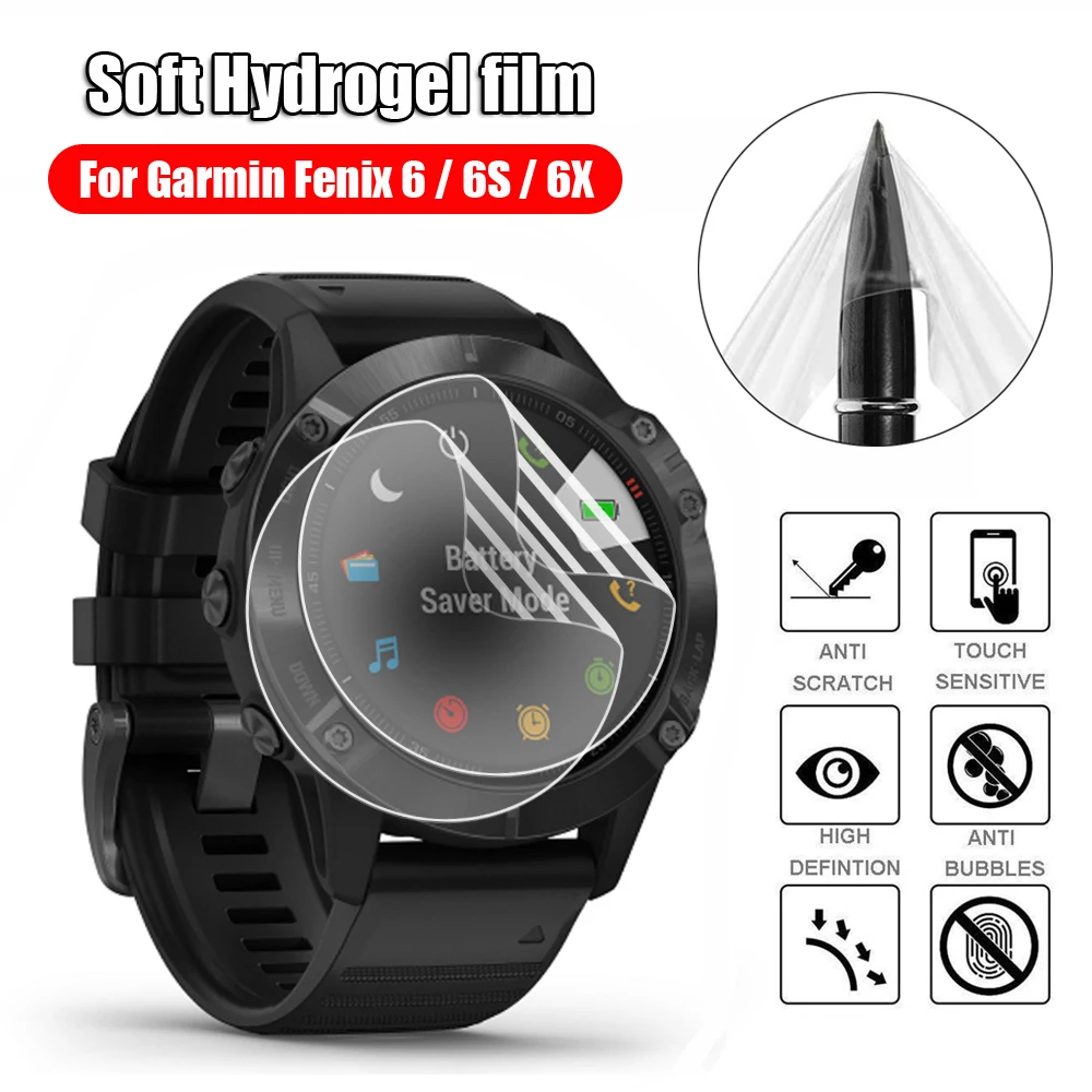 

HD 2.5D Soft TPU Screen Protectors Ultra Thin Shockproof Clear Hydrogel Film Cover For Garmin Fenix 6 6S 6X Pro Sapphire Solar