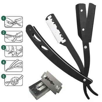 

Fashion Beard Grooming Kit 5pcs Trimming Shaving Brush Comb Beard Set Mustache Scissors Straight Razor Shaping Shave Brush Tools