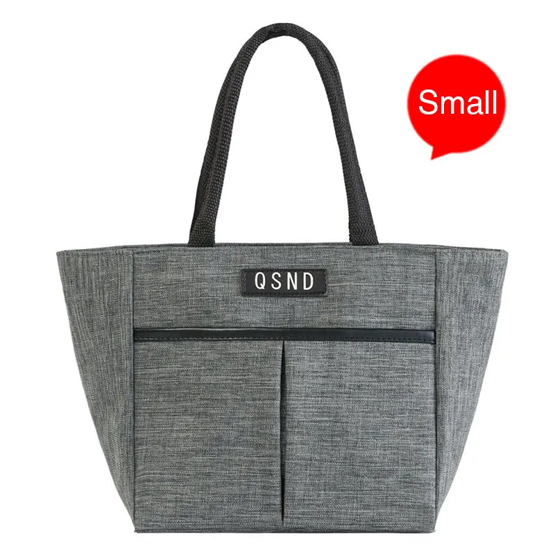 Grey Small Изолированная коробка-сумка для обеда кулер тотализаторов Термосумка Bento мешок ужин контейнер для хранения еды для женщин Работа шоппинг - Цвет: Grey Small