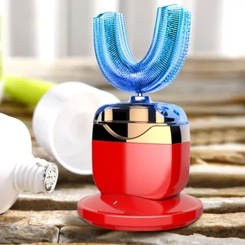 

Unisex Adult U Shape Electric Toothbrush Wireless Charging Variable-frequency Toothbrush 360° Deep Brushing Oral