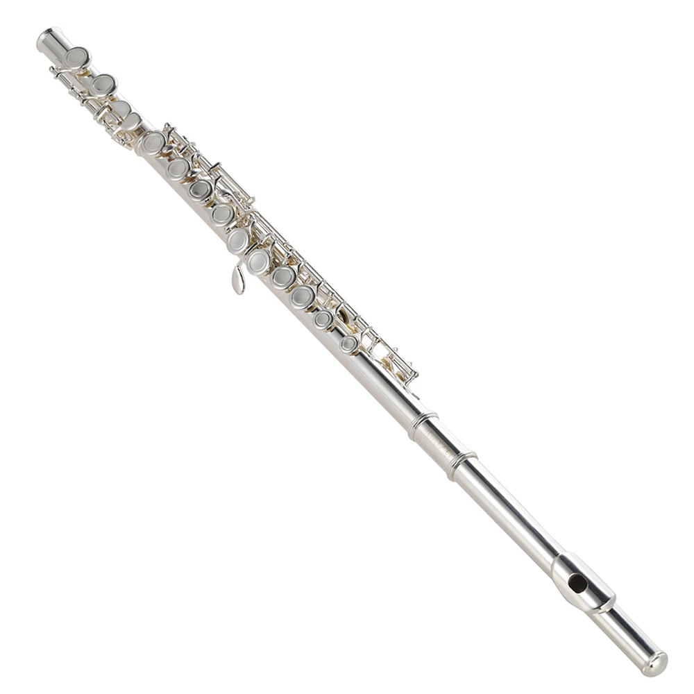 

High Quality Flute Cupronickel Silver Plated 16 Closed Holes C Key with Case Screwdriver Wind Instruments for Beginner