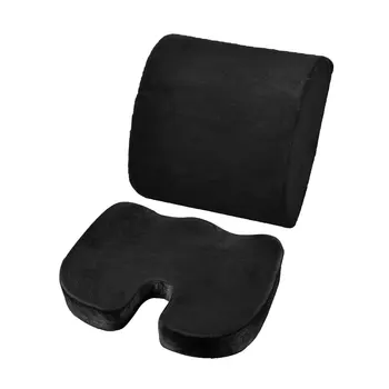 

2PCS/SET Comfortable Memory Foam Orthopedic Seat Cushion Waist Back Support Set for Home Office Health Care Cushion