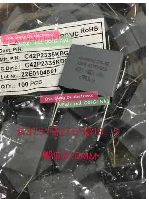 MKP62 постоянной ёмкости, универсальный конденсатор X2 335K 275V 3,3 мкФ 275VAC P27.5MM пленочный конденсатор