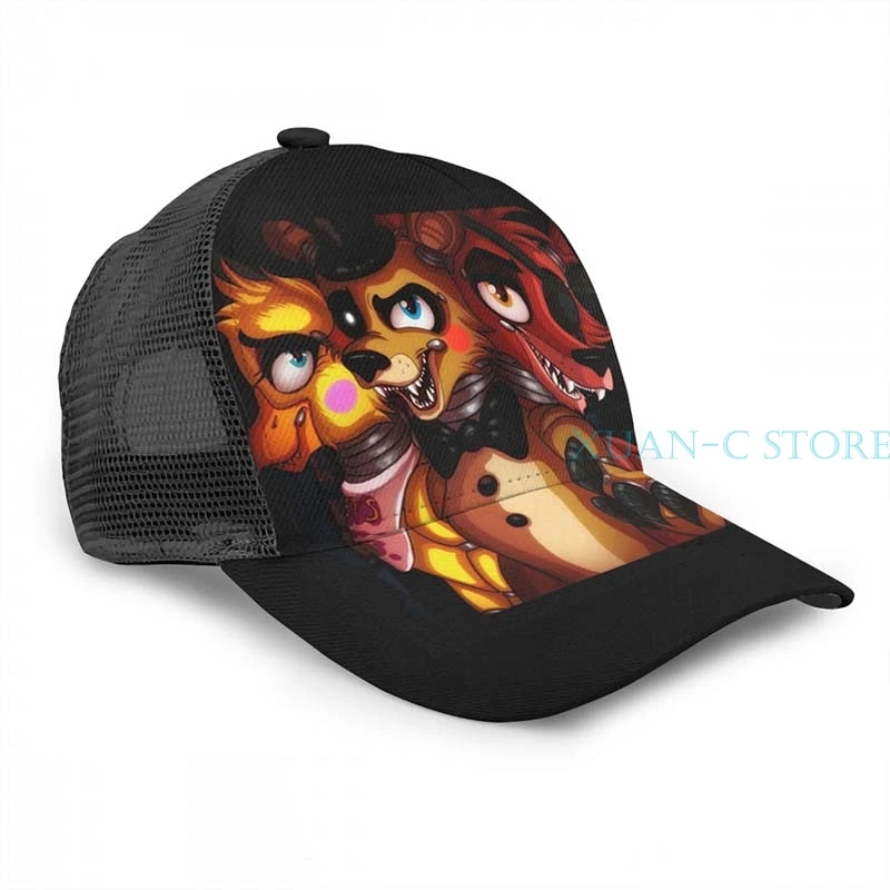 Five Nights At Freddy's CFF(Chica, Foxy, Freddy) Баскетбольная кепка мужская и женская модная черная шляпа унисекс с принтом