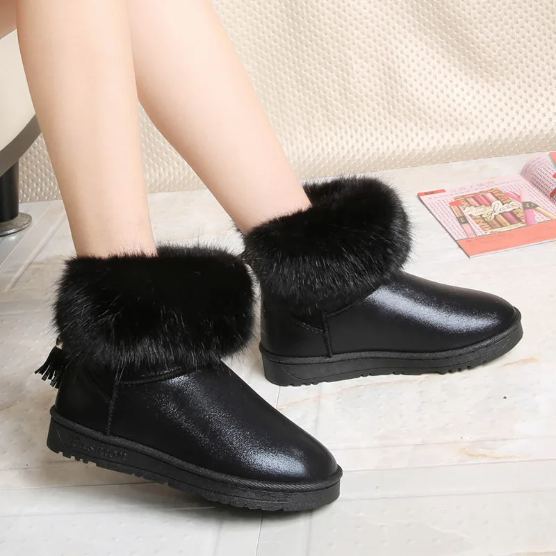 E TOY WORD Women's winter boots Plush insole snow boots waterproof thick bottom non-slip warm casual cotton shoes women