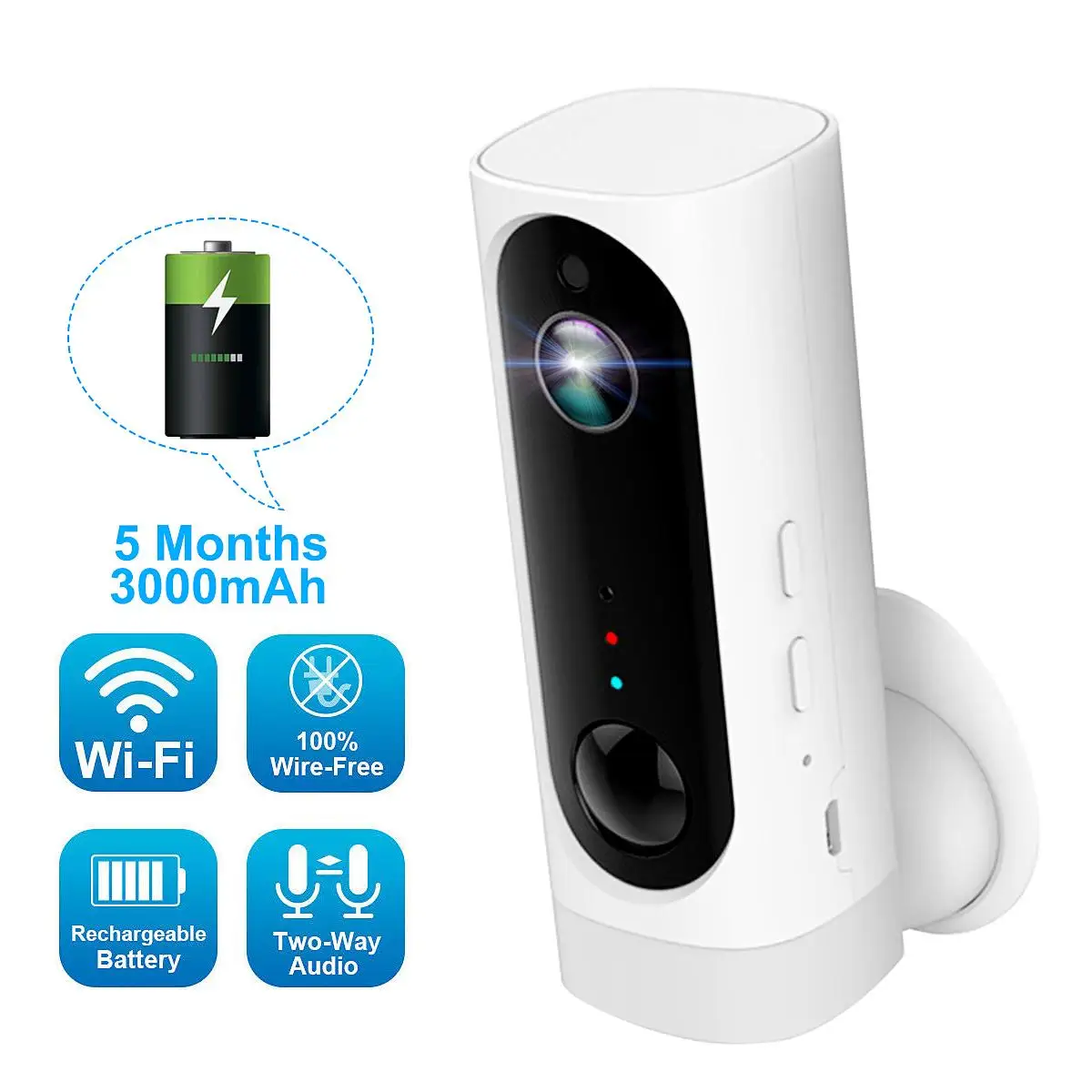 

128G IP65 Waterproof IP Camera Metal PIR Detection 2MP Maximum Wireless Camera Night Vision Security Camera Support TF Card