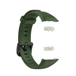 Soft Silicone Sport Band Strap - Replacement Wristband Bracelet - Huawei Band 6 (Dark green)
