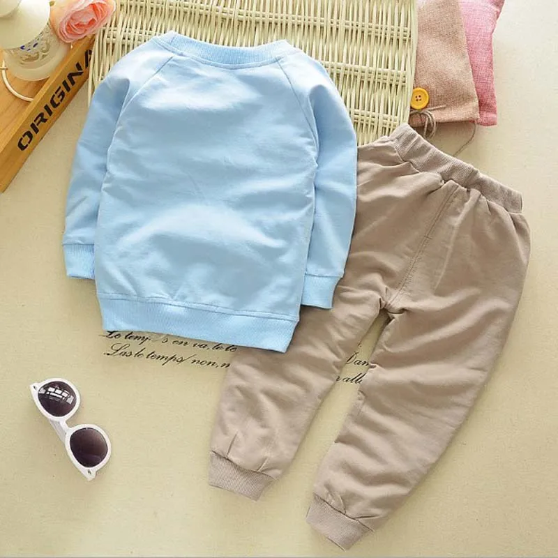 Baby Boys Autumn Long Sleeve Suit Children's Casual 2-3-4-5-6 Years Old Kid Boys Girls Sweater Cotton Cartoon Two Piece Set