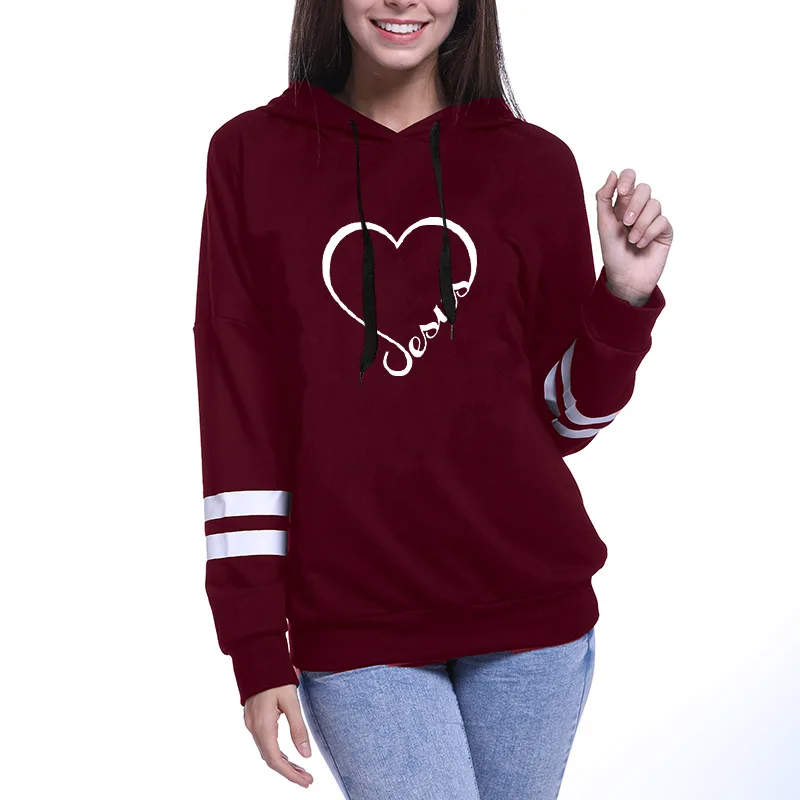 Sudaderas de mujer JESUS Christian Рождественский Свитшот женская уличная Толстовка Harajuku с