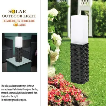 

Rattan Style Solar Power Led Lawn Lamp Courtyard Path Underground Stake Light Garden White Light Solar Waterproof Lawn Light