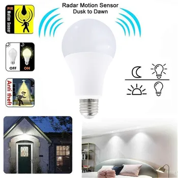 

7W/12W E27 Smart White Sensor LED Microwave Radar Sensor Bulb Auto-sensing Bulb Indoor Automatic Sensitive 1-8m Sensing Distance