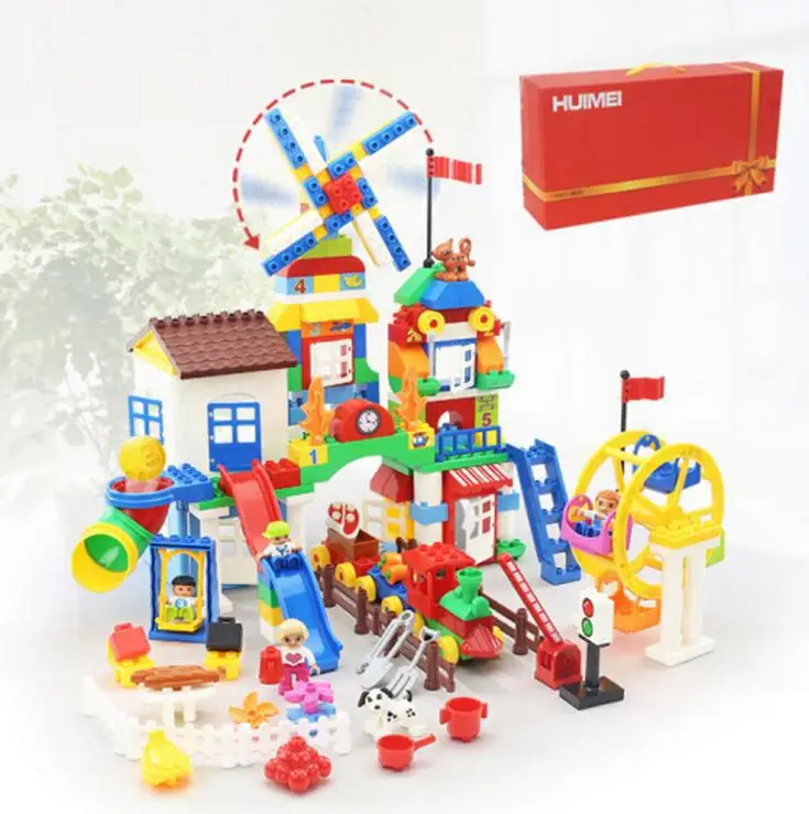 

Hui mei Hm182/Hm186 Plastic 200 Tablets Building Blocks Large Particles Car Children Early Education Inserted Building Blocks To