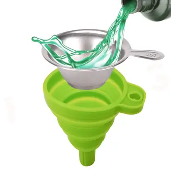 

1 SET Stainless Steel Filter Cup and Foldable Silicone Funnel Washable Reusable Funnel for LCD DLP Photocuring Printer Tool