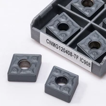 Cnmg 120408 tf ic907 ferramentas de torneamento externo carboneto inserção torno cortador cnmg 120408 tf ic908 liga dura lâmina