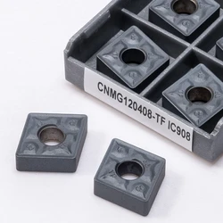 Cnmg 120408 tf ic907 ferramentas de torneamento externo carboneto inserção torno cortador cnmg 120408 tf ic908 liga dura lâmina