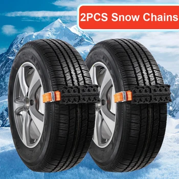 

2Pcs Snow Chains Anti-slip Emergency Tire Wheel Chain For Ice Snow Mud Sand Road Safe Driving Truck SUV Auto Car Accessories