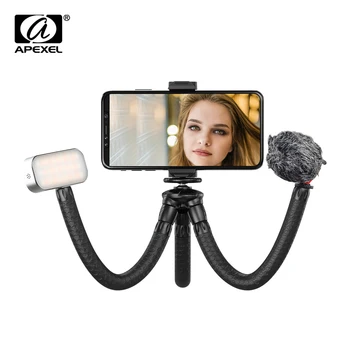 

APEXEL 2in1 Portable Table Flexible DSLR Tripod 360 Rotating Vertical Shooting Mobile Tripod Stand For Professional Camera Phone