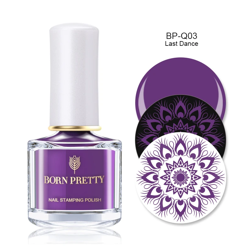 BP-Q03 BORN PRETTY черный белый стемпинг ногтей покрытие лак Золотой Серебряный ноготь художественная тарелка штамп лак для ногтей 73 цвета 6 мл - Цвет: BP-Q03