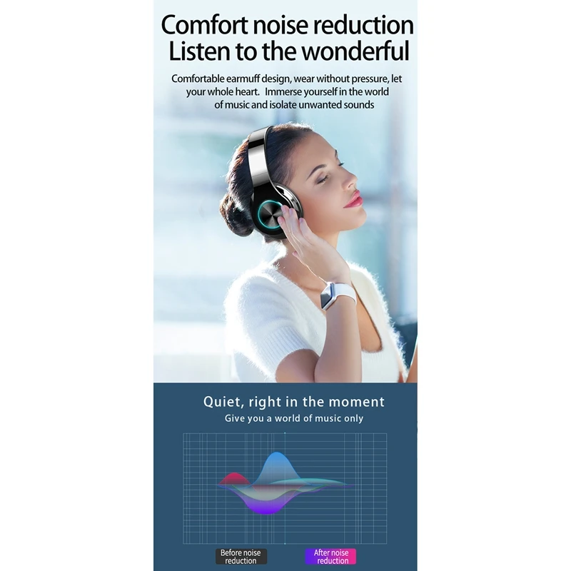 T6 Wireless Bluetooth Headband Game Headphone Headset 5 0 Deep Bass Stereo Noise Reduction Gaming Headsets for Mobile
