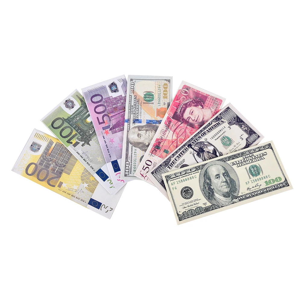Creative Chic Money Clip Wallet Men for Money and Cards Currency Notes Pattern Dollar Euro Pound Canvas Clips Unisex Purse