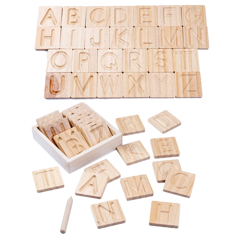 NO COLOR Montessori Print Alphabet Letters Tracing Board REVERSIBLE BOARD 