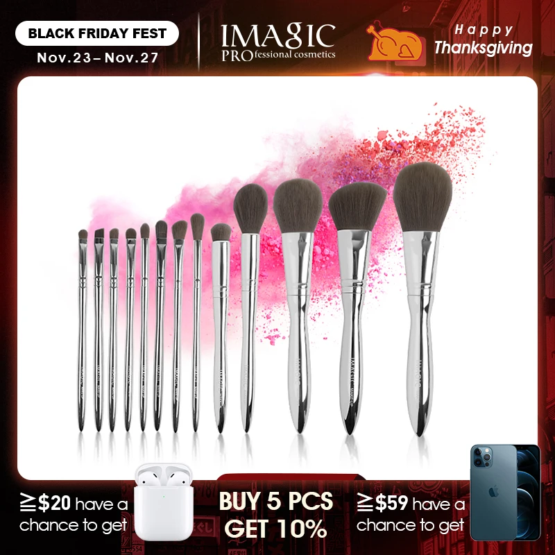 

IMAGIC 13 Pieces/Set Professional Makeup Brush Makeup Foundation Set Blush Eye Shadow Concealer Contour Beauty Makeup Tool