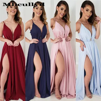 

Mbcullyd Deep V-neck Prom Dresses Long 2020 Sexy High Split Evening Dress Party For Women Plus Size Formal Vestidos De Gala