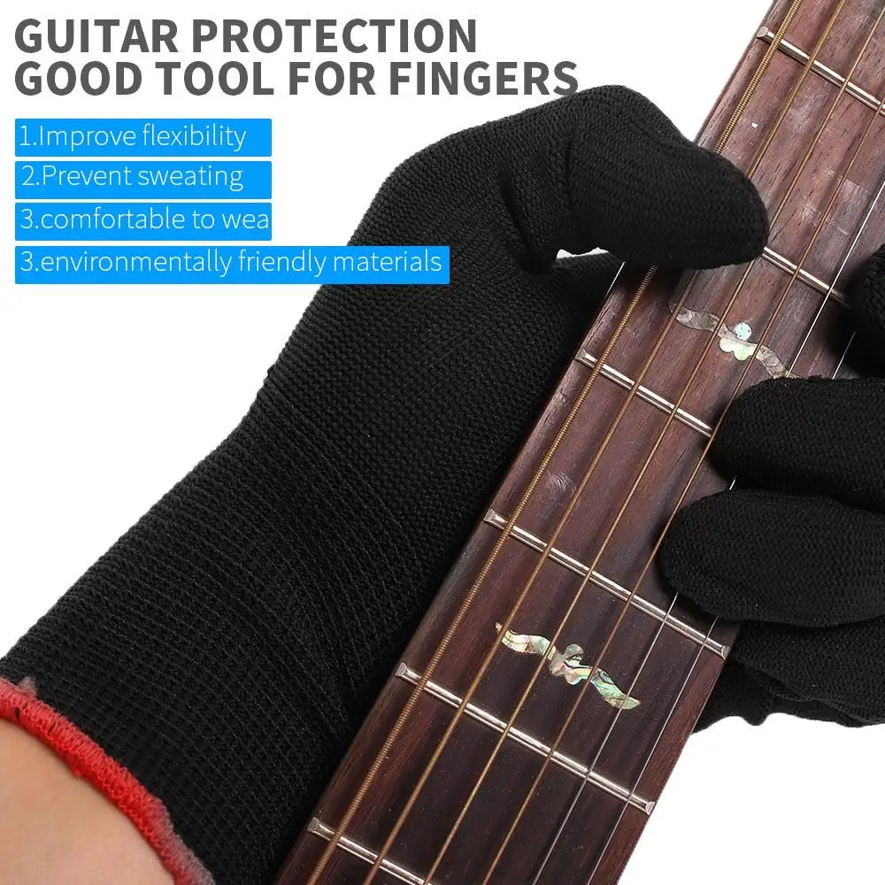 

Guitar Beginner Gloves Left Hand Glove Protection Sing Durable Nylon Player Guitar Glove Musical Instrument Accessories
