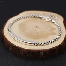 S925 Стерлинговое Серебро, модные ювелирные изделия из серебра, простой индивидуальный квадратный браслет для мужчин, стиль, мода