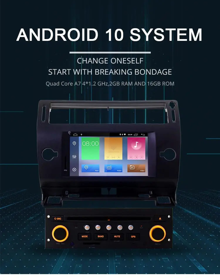 LJDA 1 Din Android 10,0 автомобильный dvd-плеер gps навигация для Citroen C4 Quatre Triumph 2004-2012 Автомобильный мультимедийный радио wifi Аудио