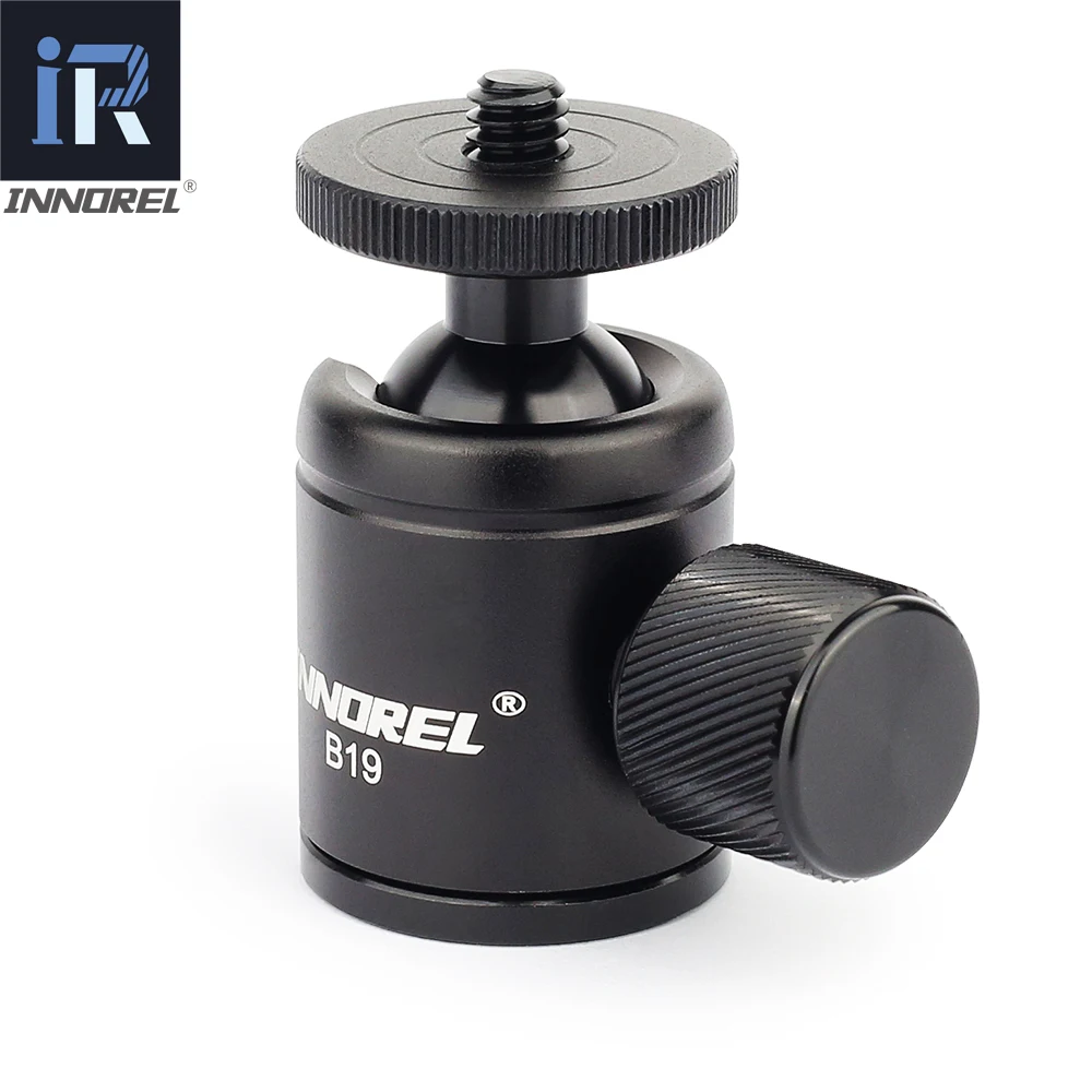 Mini Tripod Ball Head-INNOREL B19 Mount Head-Metal Ballhead 360° Pan 90° Tilt Tripods Mount with 3//8 to 1//4 Adapter CNC Ballheads,Max Load 6.61 lb for Phone//DLSR Camera//Mini Holder 1 Piece