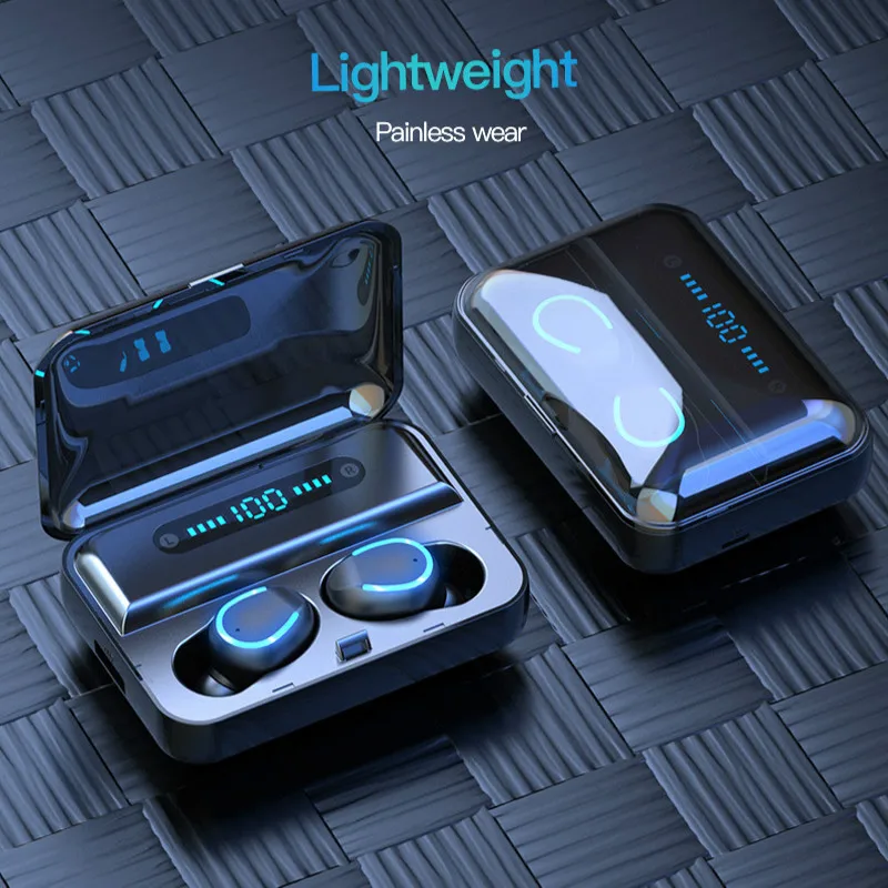 TWS Wireless headphone HiFi Bluetooth Earphones 3500mAh gaming Headsets with LED Display Waterproof Earbuds Charging Box pk i12