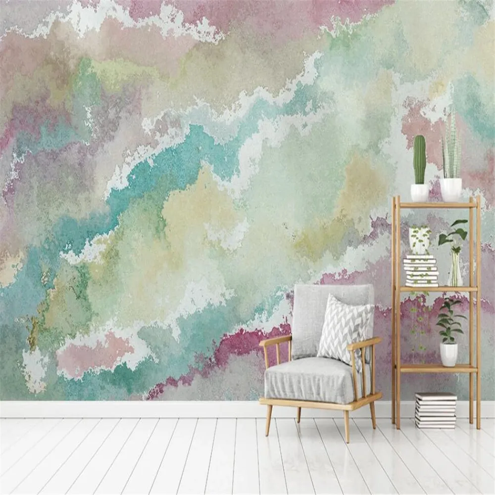 

Milofi custom 3D wallpaper mural Nordic abstract beautiful watercolor ripple art background wall living room bedroom decoration